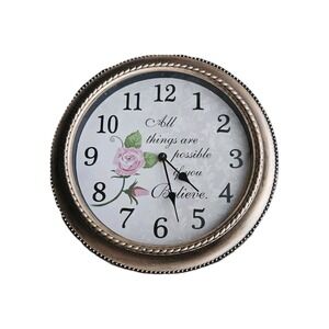 Beautiful 12" Inspirational Wall Clock. (All Things Are Possible If You Believe)